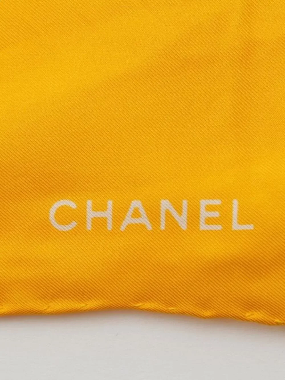 ★SOLD★ Chanel Silk CC Logo 16 All Over Pattern Scarf Yellow - Picture 7 of 10